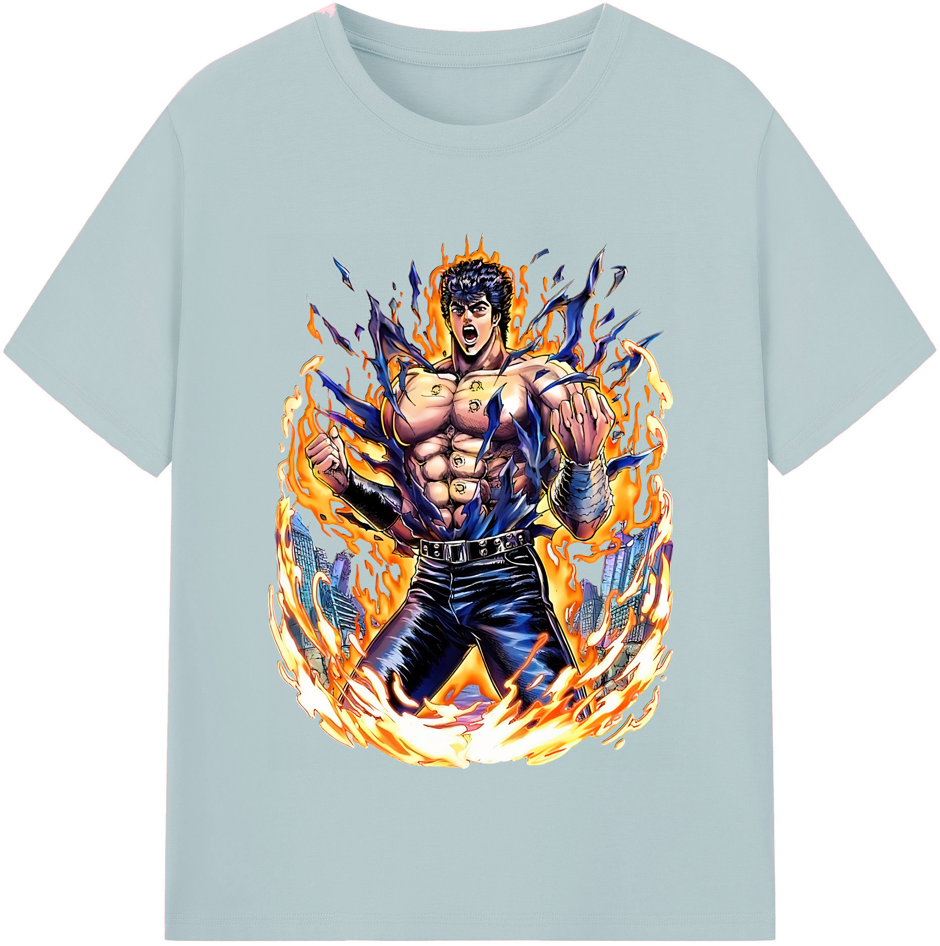 （画像用） 北斗の拳 Fist of the North Star 綿100％半袖Tシャツ（フロントプリント）